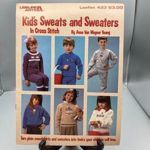 Vintage Cross Stitch Patterns, Kids Sweats and Sweaters by Ann Van Wagner Young